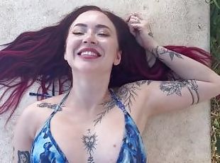 tate-mari, masturbare-masturbation, orgasm, in-afara, amatori, bunaciuni, jucarie, roscata, pov, piscina