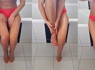 18 years old Stepsister oiling her Gorgeous Legs makes me want to f...