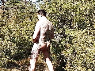 masturbation, en-plein-air, public, amateur, ejaculation-sur-le-corps, énorme-bite, gay, secousses, ejaculation, horny