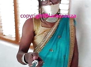 Indian sexy crossdresser Lara D&#039;Souza in saree 