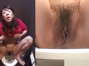 asiatisk, hårig, masturbation, pissande, fetisch