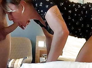 Married milf sucks me in hotel