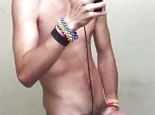 masturbación, amateur, gay, pajeándose, gay-joven