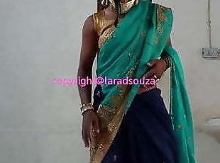 Indian sexy crossdresser Lara D'Souza in saree part 2