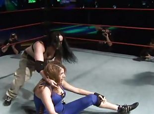 Palpitating sports women getting into alluring wrestling in reality shoot