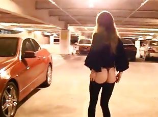 Sexy young thing goes shopping then plays with her tight little pussy