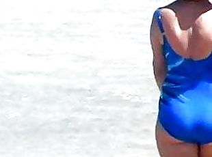 Mature with great  ass on beach