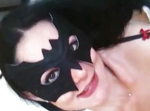 Masked hussy sucks a wang in hardcore POV sex clip