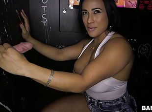 Sizzling Brunette With Big Gorgeous Tits Enjoying A Hardcore Gloryhole Fuck