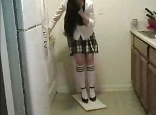 colegiala-schoolgirl, americano, tacones, friki