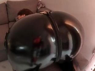 Smell my stinky nasty farts in latex suit (full video on my officia...
