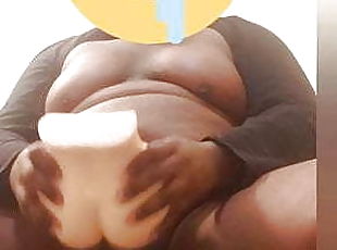 grosse, masturbation, amateur, jouet, gay, black, belle-femme-ronde, joufflue, solo, ours