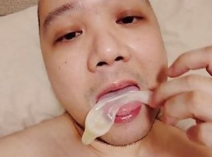 asiatique, amateur, ejaculation-sur-le-corps, gay, sur-le-visage, ejaculation, solo