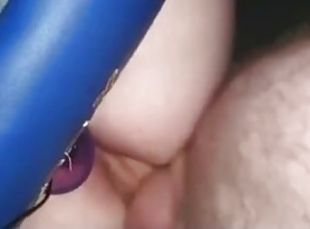 chatte-pussy, amateur, anal, ados, jouet, belle-femme-ronde, joufflue, double, gode, bite