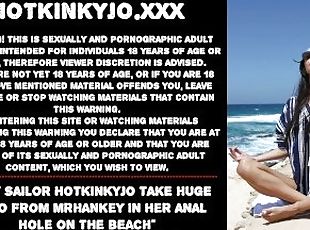 Sexy Sailor Hotkinkyjo take huge dildo from mrhankey in her anal ho...