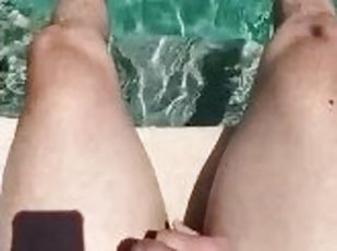 amateur, gay, ejaculation, piscine, solo, humide