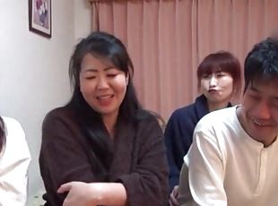 Three horny Japanese chicks sharing a friend's delicious dick