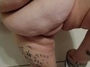 pissing, amatør, bbw, truser, fetisj, dusj