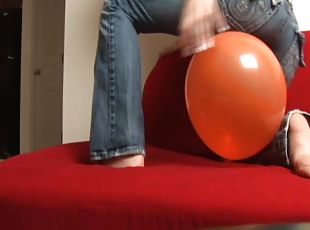 Addison Plays With A Balloon In Amateur Scene