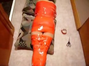 Teen gets Taped up from Head to Toe