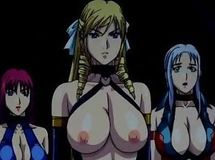 Anime lesbian schoolgirls shaved pussy is filled with a big thick d...