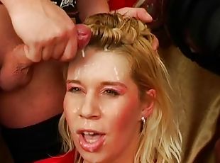 cumshot, hardcore, gangbang, facial, cum, blond, dusj