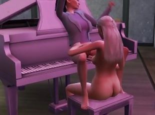 Piano Class Ends in Lesbian Sex, My Student Tastes My Big Plastic C...