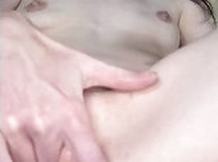 Milf stretching pussy, husband gives helping hand, I orgasm and squ...