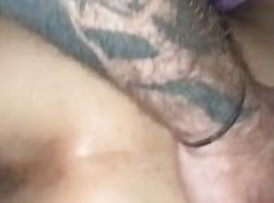 Doggy interracial tattooed dick of a green tequila worm  going in t...