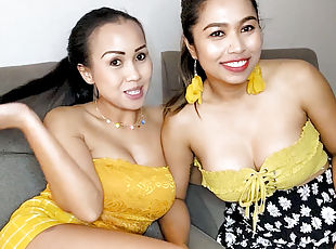 Big boobs Thai lesbian girlfriends having sexual fun in this homema...
