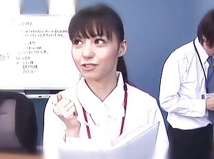 sykepleier, blowjob, hardcore, japansk, handjob, par, kledd-sex, uniform, pikk