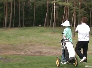 asiatisk, amatør, moden, japans, golf