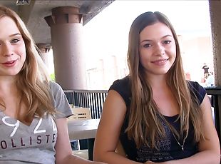 Cute teens Alaina and Aurielee show their sweet natural tits