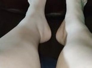 गांड, बिगतीत, अव्यवसायी, परिपक्व, बड़ी-खूबसूरत-औरत, पैर, एकल, पैर-legs