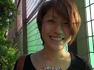 Gorgeous Short Hair And Naturally Tan Japanese Amateur Goes Out For...