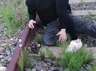 Faggot training on railway In front of people- full clip on my Only...