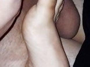 masturbation, femme, amateur, pieds, réalité