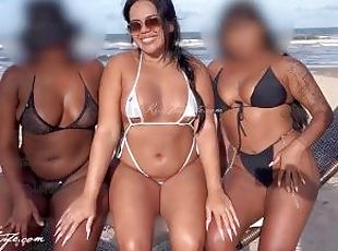 public, femme, amateur, plage, brésil, salope, fétiche, bikini