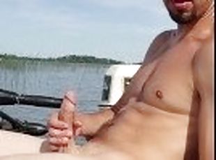 Back Out On The Lake Stroking My FAT Cock Again Til Cumming On Busy...