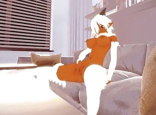 masturbation, chatte-pussy, ébène, black, doigtage, bas, blonde, anime, canapé