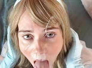 rumpe, doggy, svær, amatør, babes, cumshot, stor-pikk, pov, facial, blond