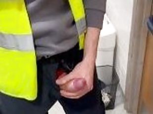 Stroking my dick at work