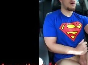 masturbation, public, ejaculation-sur-le-corps, gay, branlette, voiture, secousses, solo, musclé