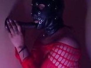 Latex mask wearing fetish dirty talk cheating wife making me watch while she suck cock
