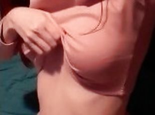 MagicalMysticVA Egirl IRL Cute Titty Drop Tease In Pink Crop Top An...