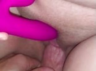 pappa, masturbation, orgasm, kvinnligt-sprut, fru, amatör, gigantisk-kuk, milf, creampie, pov