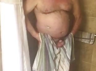 American grandfather takes a shower