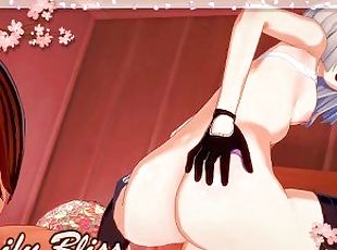 orgamus, creampie, beule, anime, hentai, nette, 3d, petite, kuh-mädchen, raue