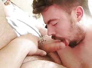 masturbación, amateur, polla-enorme, gay, pareja, español, oso, chupando