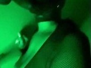 Caught the wife sucking cock and smoking with her slutty mask on bdsm slut in training and love it
